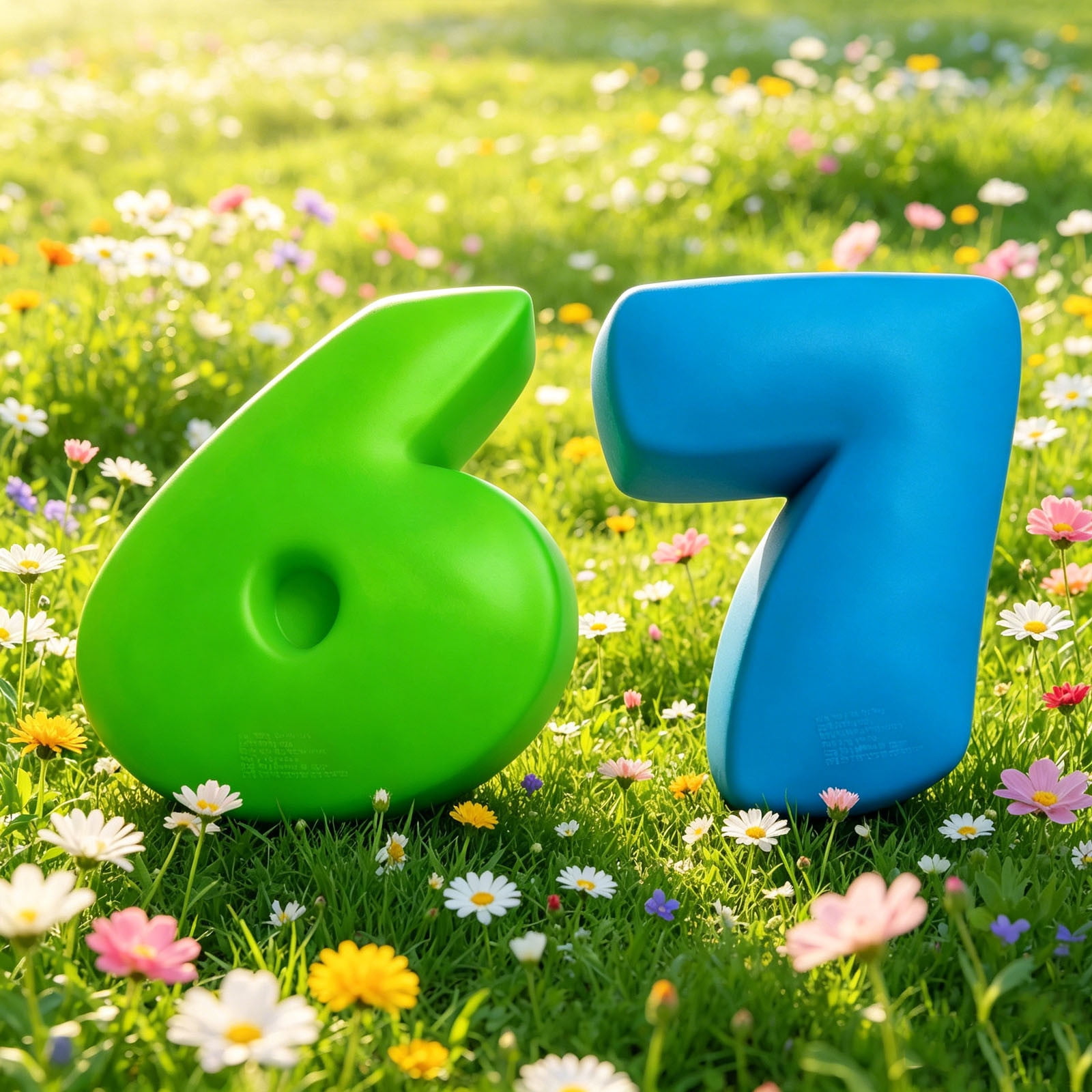 Giant 67 Squishy,5.91 inch 67 Jumbo 67 Squishies,Quite Soft Rubber Arabic numerals 6 & 7 Shape Stress Balls,Stress Relief Squeeze Stretchy 6-7 Squishy,Classroom Prize, Gifts for Adults