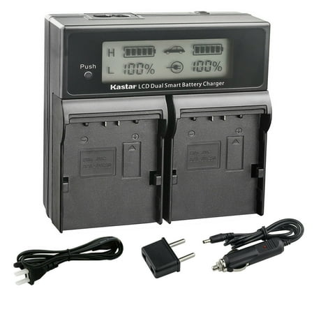 Kastar SSL-JVC50 CH04 LCD Dual Fast Charger Compatible with JVC SSL-JVC50 SSL-JVC70 SSL-JVC75 BN-S8I50 Battery JVC GY-HM660U GY-HM660SC Camera DT-X Monitors Camera