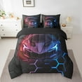 thumbnail image 2 of Erosebridal Comforters Twin Size Set with Sheets Race Car Bedding,7 Pieces Bed in a Bag Twin Neon Honeycomb Bedding Sets with Comforter,Sheets,Pillowcases, 2 of 5
