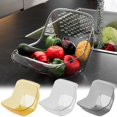 thumbnail image 1 of Cesta de lavado de platos de cocina multifuncional - Rejilla transparente para escurrir frutas y verduras - Recipiente de almacenamiento de plástico duradero con orificios de drenaje - Diseño de, 1 of 2