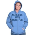 thumbnail image 5 of Mermaids Have More Fun Beach Lover Zip Hoodie Sweatshirt Women Brisco Brands L, 5 of 5