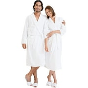 Peignoir à col châle en coton éponge pour hommes et femmes Robe de spa en peluche douce de luxe unisexe