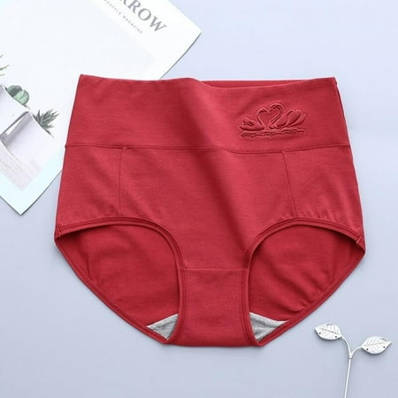 Promotion!Womens Underwear Cotton Panty High Waist Underwear 3D Embossed Cotton Briefs Panty