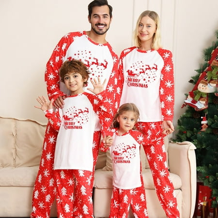 

CAICJ98 Christmas Pajamas Matching Christmas Family Pajamas Sets Christmas Reindeer Print Sleepwear Family Pjs Matching Sets Loungewear Outfits