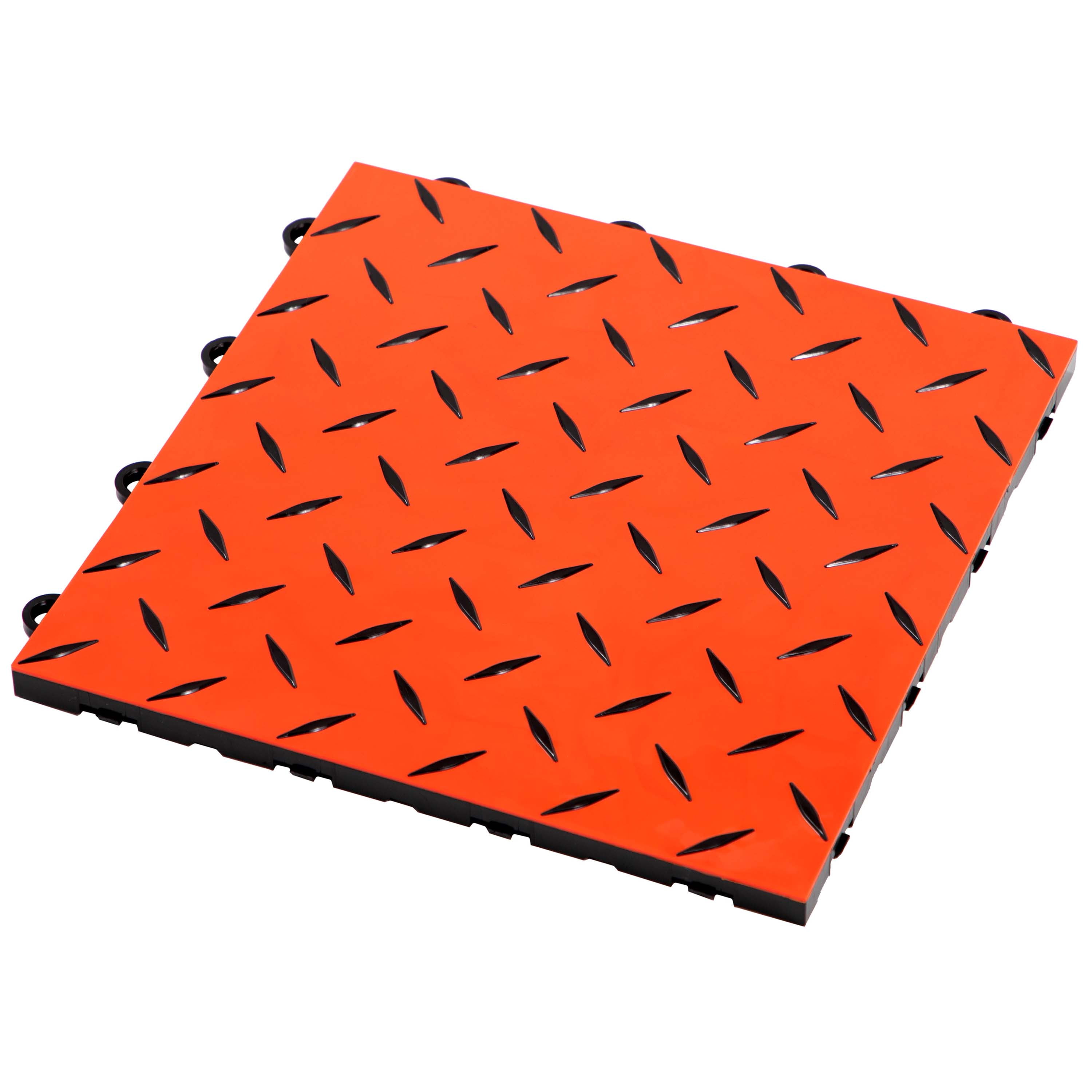 Flooringinc Diamond Nitro 60'' x 120'' Garage Flooring Tile (Set of 50) Flooringinc Color: Orange/Black