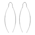 thumbnail image 2 of AeraVida Long Curvy and Thin Threads Sterling Silver Chain Slide-Through Dangle Earrings, 2 of 5