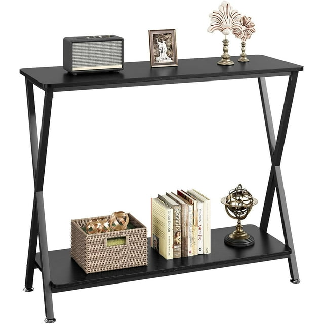 2-Tier Narrow Console Table, Small Entryway Sofa Table for Hallway, Bedroom, Living Room