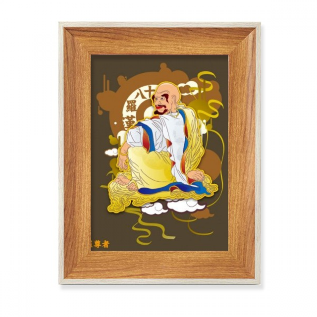 Culture Eighteen Arhats Pattern Illustration Desktop Wooden Photo Frame Display Picture Art Painting Multiple Sets