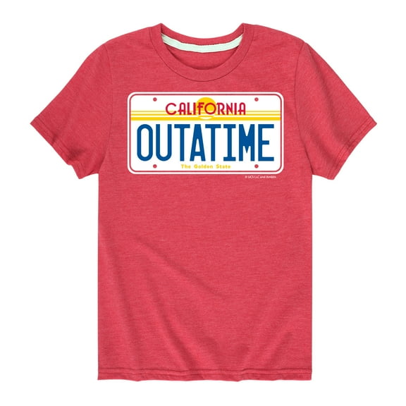 Back To The Future - California License Plate Outtatime - Toddler & Youth Short Sleeve Graphic T-Shirt
