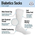 thumbnail image 2 of SOCKS'NBULK 6 Pairs Men and Women Value Pack of Ring Spun Cotton Crew Diabetic Nephropathy Socks, 2 of 4