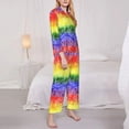 thumbnail image 3 of Balery Colorful Tie Dye Conjunto de Pijama con Estampado para Mujer, Conjunto de Dos Piezas con Manga Larga, Ropa de Dormir Suave con Bolsillos, Pijamas Cómodos-X-Large, 3 of 7