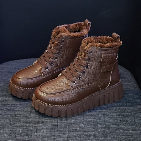 

Women s Platform Lace Up Snow Shoes Warm Plush Lined Ankle High Boots Women s Footwear