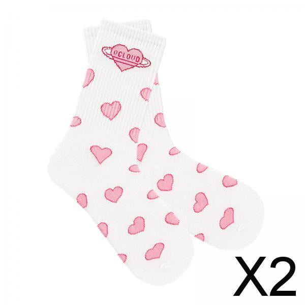 2x Calcetines para El Día de San Valentín, Calcetines Divertidos de Invierno, Calcetines Cómodos de Tubo Medio, Regalos para El Día de San Valentín Pa 2 piezas