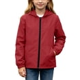 thumbnail image 3 of Boys and Girls Rain Jacket Casual Waterproof Windproof Hooded Long Sleeve Outdoor Jackets Full Zipper Lightweight Coats Outerwear with Pockets for Hiking Sport, 3 of 10