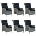 thumbnail image 3 of vidaXL 7 Piece Outdoor Dining Set with Cushions Poly Rattan Light Grey, 3 of 4