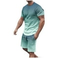 thumbnail image 6 of GERsome Men's 2 Piece Summer Lounge Outfits Short Sleeve Crewneck T Shirts and Shorts Loungewear Casual Tracksuit with Pockets M-5XL, 6 of 6
