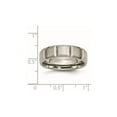 thumbnail image 3 of Mens Titanium Grooved 8mm Wedding Band Ring, 3 of 5