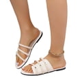 thumbnail image 4 of DeHolifer Women's Sandals Plus Size Casual Braided Dressy Summer Square Toe Quilted Flat Sandals, 4 of 8