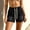 Black, variant on PWPSG Womens Elastic Waist Denim Casual Shorts, Drawstring Waist with Back Patch Pocket, Washed Fabric for Everyday Outfits Blue XL