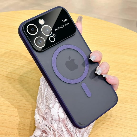 for iPhone 14 Pro Max Case Matte, Magnetic [ Supporte for Magsafe] Skin-Friendly TPU, Drop Protection Frame, Wide Lens Camera Protection, Full Body Protection Shockproof Cover -Purple