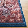 thumbnail image 3 of SAFAVIEH Tucson Bronagh Traditional Machine Washable Area Rug, 6' x 6' Square, Navy/Rust, 3 of 8