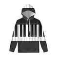 thumbnail image 4 of Sudadera con capucha con estampado de teclado de piano en blanco y negro para hombre, sudadera clásica con estampado 3D, sudadera de manga larga, sudadera informal de calle, 4 of 5
