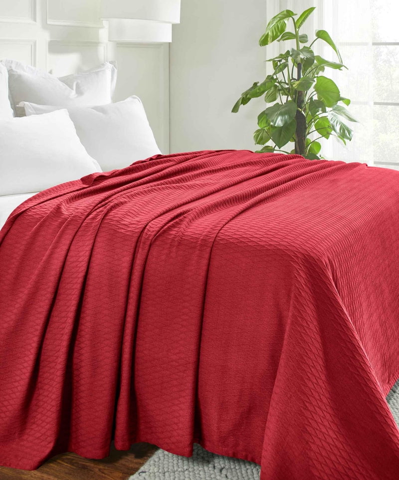 Superior Dobby Weave Cotton Blanket 108" x 100", All Season Bed Blankets, California King, Black