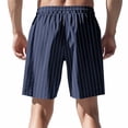 thumbnail image 5 of Men's Striped Linen Shorts Casual Elastic Waist Drawstring Pants Summer Lightweight Beach Shorts with Pockets, L, 5 of 9