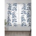 thumbnail image 2 of Sheer Curtains 72 Inches Long 2 Panels Set for Bedroom, Blue Fruit Semi Sheer Curtains for Windows, Vintage Plant Nature Botanical Flower Floral Voile Window Treatments Rod Pocket Curtain, 2 of 7