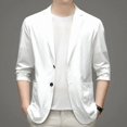thumbnail image 3 of Chaqueta corta fina para hombre, abrigos de un solo pecho, trajes y blazers ajustados para hombre, moda vintage, clásica, elegante, 2024, 3 of 4
