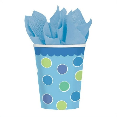 Sweet Little Cupcake Boy Blue Lil' Kids 1st Birthday Party 9 oz. Paper Cups