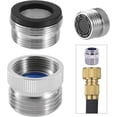 thumbnail image 1 of WWS-Faucet Adapter with Aerator, Garden Hose to Sink Faucet Adapter, Kitchen and Bathroom Faucet Hose Adapter, Sink to Hose Adapter with 3/4" GHT Thread, Brass Chrome, 1 of 4