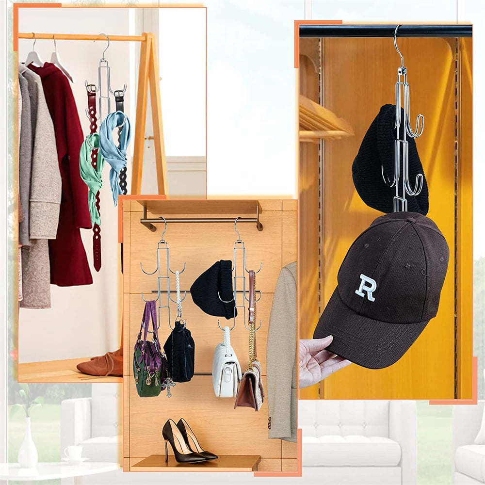 NOGIS 360° Rotating Purse Hangers, 2 Pack Purse Organizer for Closet, Black  Metal Bag Holder Storage Hooks, Portable Purse Racks for Hanging Purses