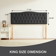 thumbnail image 2 of Weture Tufted Upholstered Headboard King Size, Adjustable Height, Black, 2 of 7