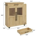 thumbnail image 3 of Kitchen Island Table On Wheels, Storage Island with Spice Rack and Drawer, Rolling Kitchen Cart On Wheels, for Home, Dining Room, 3 of 8