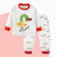 thumbnail image 2 of NOLDARES Girls Pajamas Long Sleeve 2 Piece Nightwear Set with Printed Kids Sleepwear PJs Loungewear(S311-Red), 2 of 8