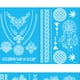 thumbnail image 3 of Juego de 6 pegatinas desechables para tatuajes, tatuajes falsos impermeables para adultos (148x210 mm), 3 of 9