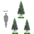 thumbnail image 3 of 6ft Christmas Tree, Cedar Tree，Artificial Christmas Tree, Fake Christmas Tree, The Best Choice for Christmas Decorations, Party Decorations (Cedar Tree Contains Pine Cones and red Fruit), 3 of 4