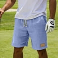thumbnail image 6 of ZToonmas Men's Elastic Waist Casual Shorts Drawstring Loose Fit 5-Inch Shorts Solid Color Beach Shorts with Pockets, 6 of 9