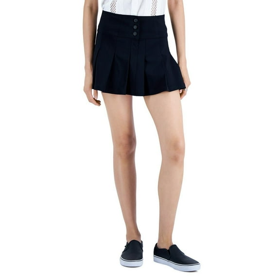 Vanilla Star Juniors' Pleated Micro-Mini Skirt Black M B4HP NO TAGS