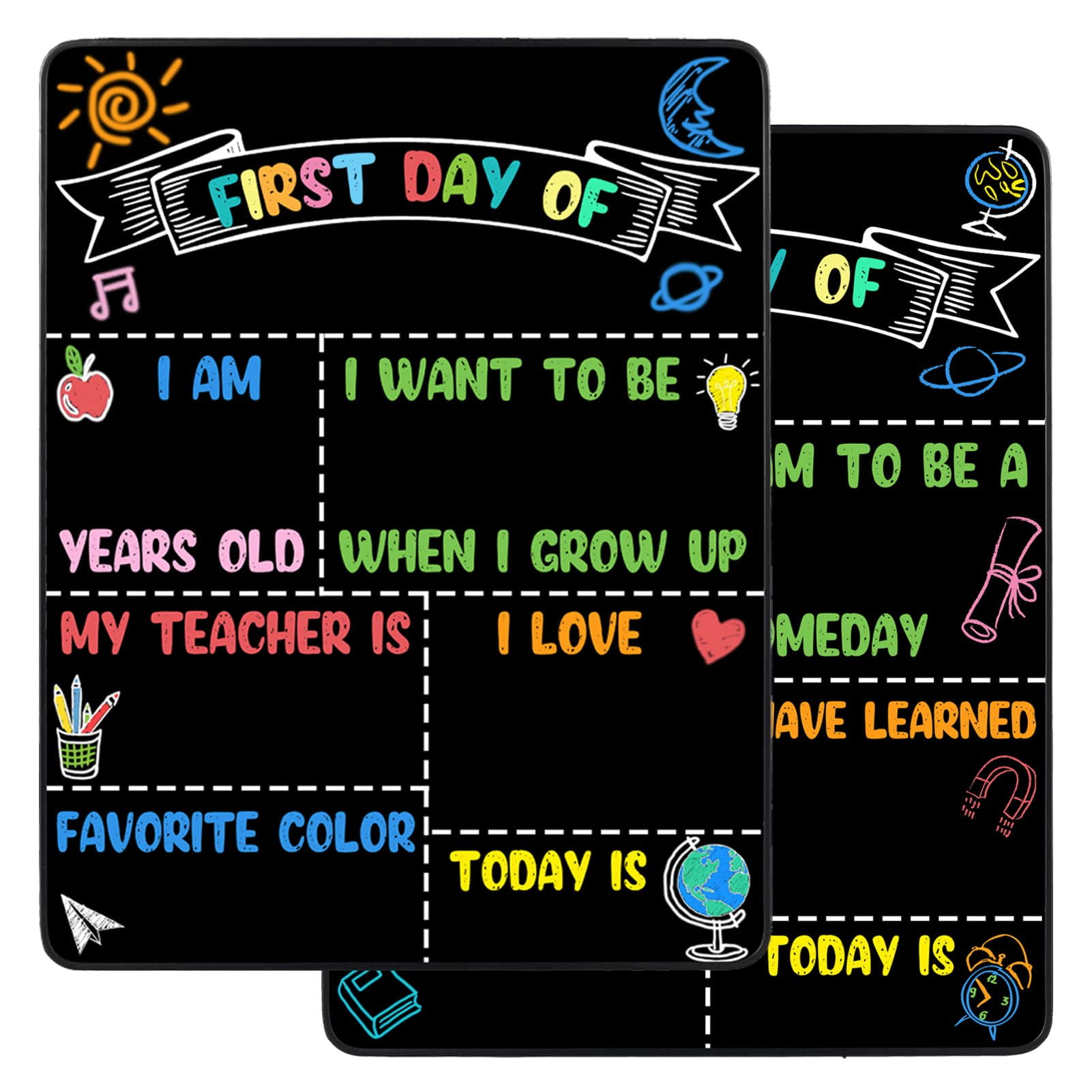 Letrero de pizarra Sunboom First & Last Day of School, 14 x 11 pulgadas ...