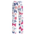 thumbnail image 7 of Women's Bow Print Wide Leg Pajama Pants, Elastic High Waist Loose Sleep Pants Casual Loungewear Trousers, M, 7 of 7