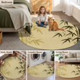 thumbnail image 6 of Area Rug 48in, Watercolor Nature Asian Plant Floor Carpet Living Room Rug, Retro Chinese Painting Non-Slip Welcome Mat Indoor Rugs for Bedroom Dining Room, 6 of 9