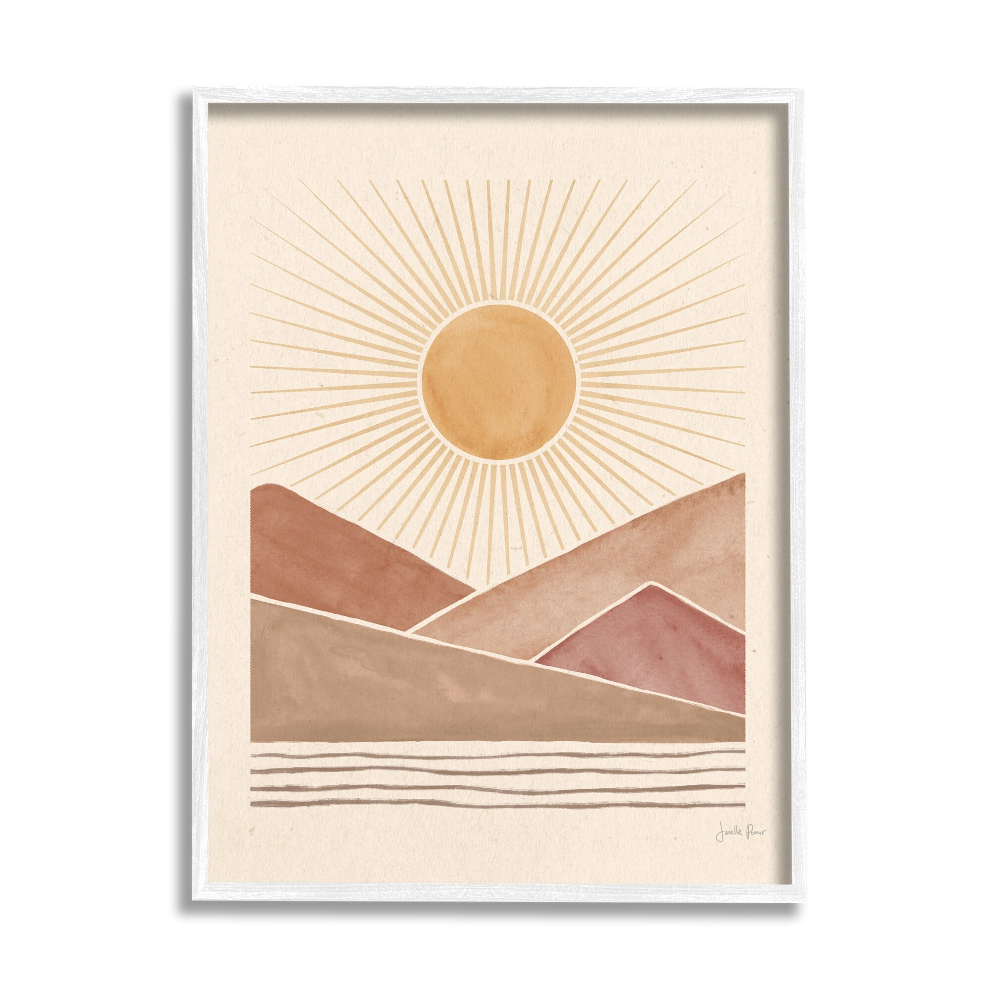 Stupell Industries Boho Desert Sunrise Vintage Landscape Geometric Shapes, 24 x 30,Design by Janelle Penner