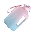 thumbnail image 2 of 2.2L Water Bottle Gradient Kettle Plastic Jug with Time Marker Storage Container Workout Mug Accessories Camping Gradient Pink 1600ML, 2 of 9