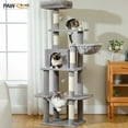 thumbnail image 4 of PAWZ Road 64" Cat Tree Condo Multi-Level Tower with 5 Scratching Posts for Indoor Medium Cats,Light Gray, 4 of 16