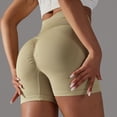 thumbnail image 5 of Pxkloy Women's Workout Shorts Yoga Seamless High Waisted Booty Biker Shorts Tummy Control Solid Color Running Gym Athletic Shorts Deal Of The Day Prime Today Khaki,M, 5 of 7