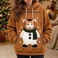 thumbnail image 3 of BOOMNY Christmas Pet Pouch Hoodie for Women Cute Animal Graphic Cat Dog Hoodies for Women Kangaroo Pocket Warm Winter Animal Holder, 3 of 5