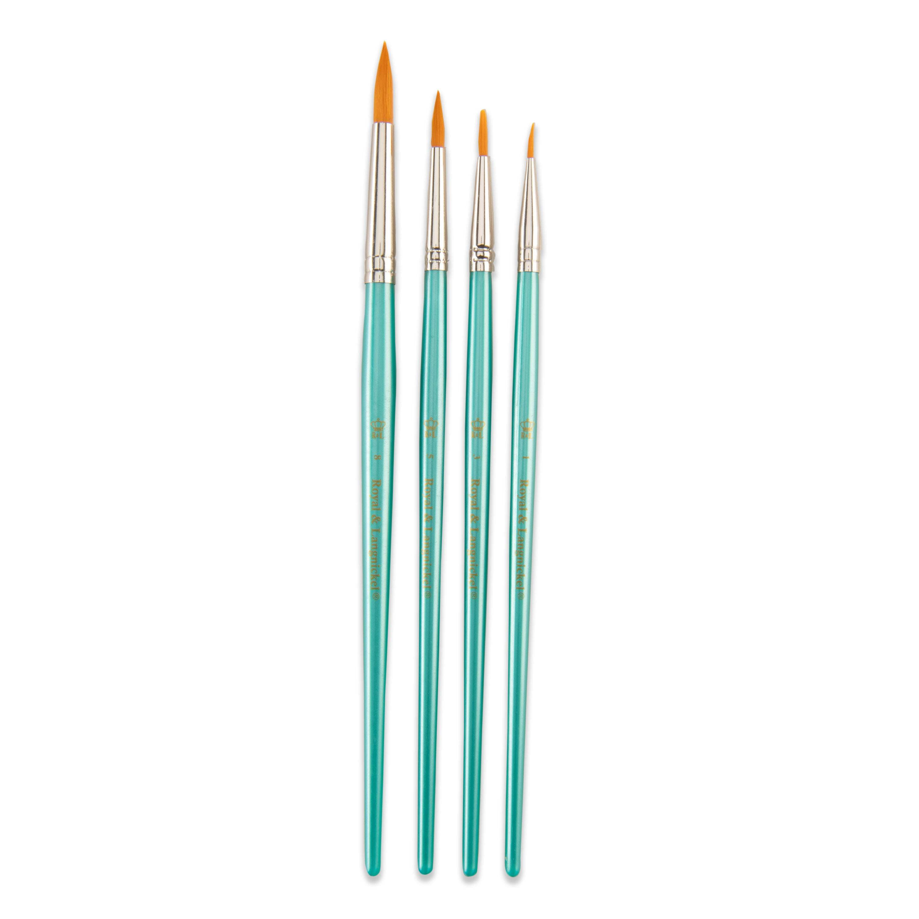 (3 pack) Royal & Langnickel - Round Gold Taklon All Media Art Brushes 4 Pieces