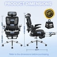 thumbnail image 4 of Czlolo High Back Ergonomic Mesh Office Chair with Footrest, 4D Armrests, Adjustable Lumbar Support, Black, 4 of 10